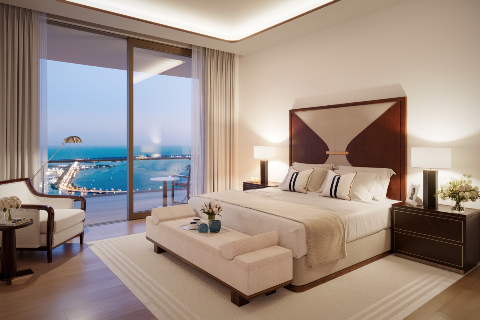 Canaletto Penthouse primary bedroom.