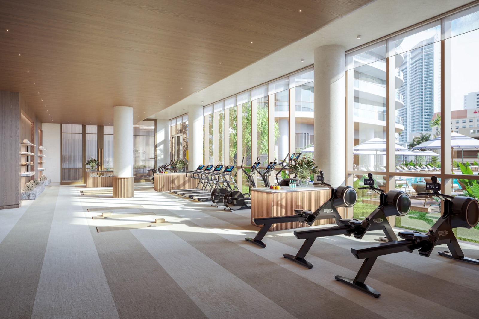 State-of-the-art fitness center overlooking the Brickell skyline.